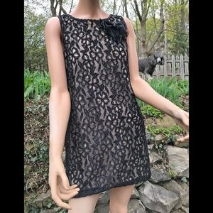 Black lace sleeveless mini dress Euro 38